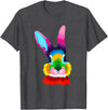Colorful Rabbit Head Safari Animal Art Wildlife T-Shirt in Dark Heather Grey