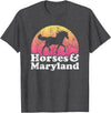 Horses and Maryland Apparel Co Horse and Maryland Women or Girls Horses T-Shirt - Dark Heather Grey