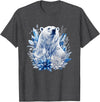 Arctic Polar Bear Crystal Flowers Nature Majestic Arctic Polar Bear with Ice Flowers Fantasy T-Shirt - Dark Heather Grey