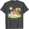 Little Barnyard Farm Apparel For Toddler & Kids Barnyard Buddies Cute Cow Sheep Pig Hen On The Farm Barnyard T-Shirt - Dark Heather Grey