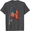 4th Of July Gifts by LD Fishing American Flag Fisherman Patriotic Day 4th of July T-Shirt - Dark Heather Grey