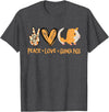 Funny Guinea Pig Lover Peace Love Guinea Pigs Cute Guinea Pig Lover T-Shirt - Dark Heather Grey