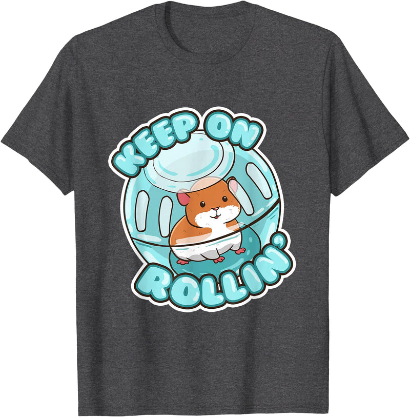 Keep On Rolling Cute Hamster Hammy Owner Pet Lover Gift T-Shirt - Dark Heather Grey