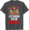 Women's Funny Cows Heifer Farm Animal Just Hanging With My Heifers Cow Farm Animal Lovers Funny T-Shirt - Dark Heather Grey
