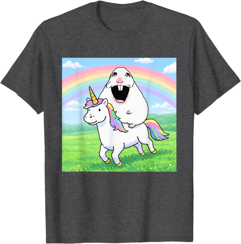 Happy Hamster Meme T-Shirt - Dark Heather Grey