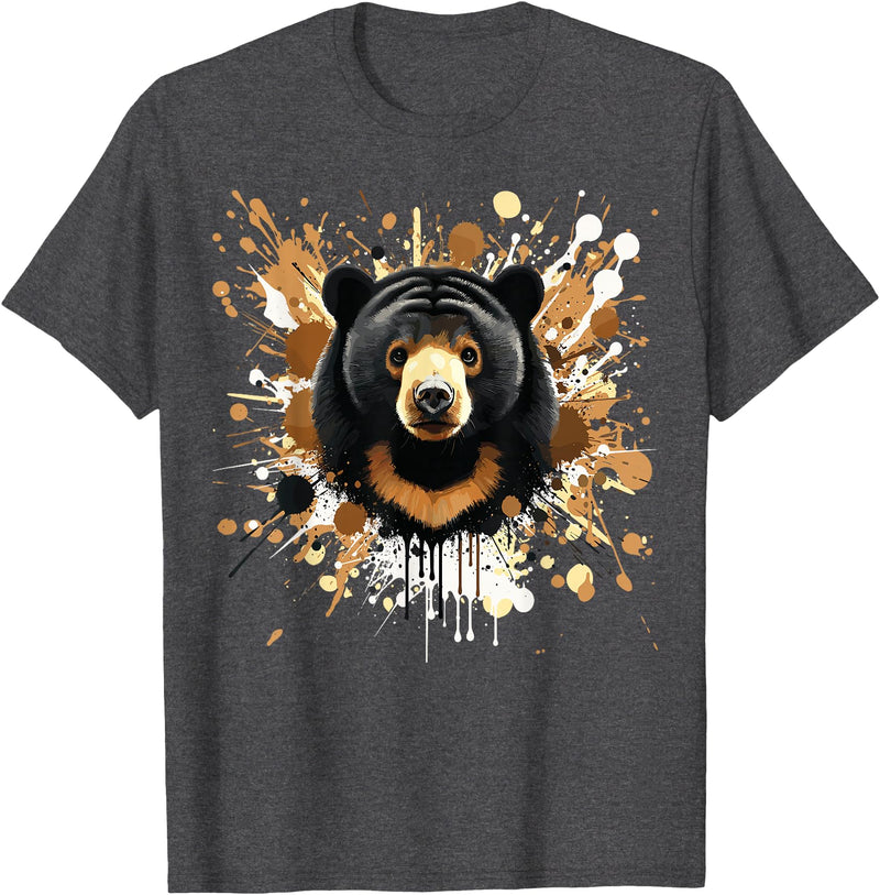 Sun Bear by AKH Sun Bear Splatter Art, Sun Bear Illustration, Sun Bear T-Shirt - Dark Heather Grey