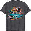 Farm Pickup Truck Farm animals Cow Girl Wife Tee Vintage Pickup Truck Farm Animals Rooster, Cow, Pig, Donkey T-Shirt - Dark