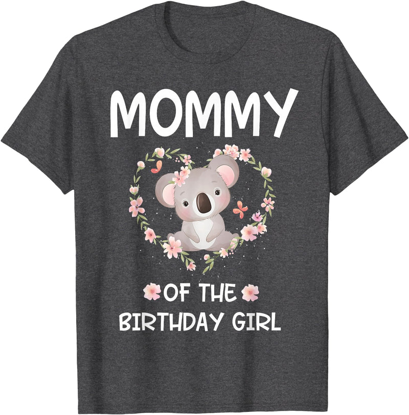 Koala Bear Birthday Party Theme Supplies Air 1st First Birthday Koala Bear Mommy Of The Birthday Girl T-Shirt - Dark Heather Grey