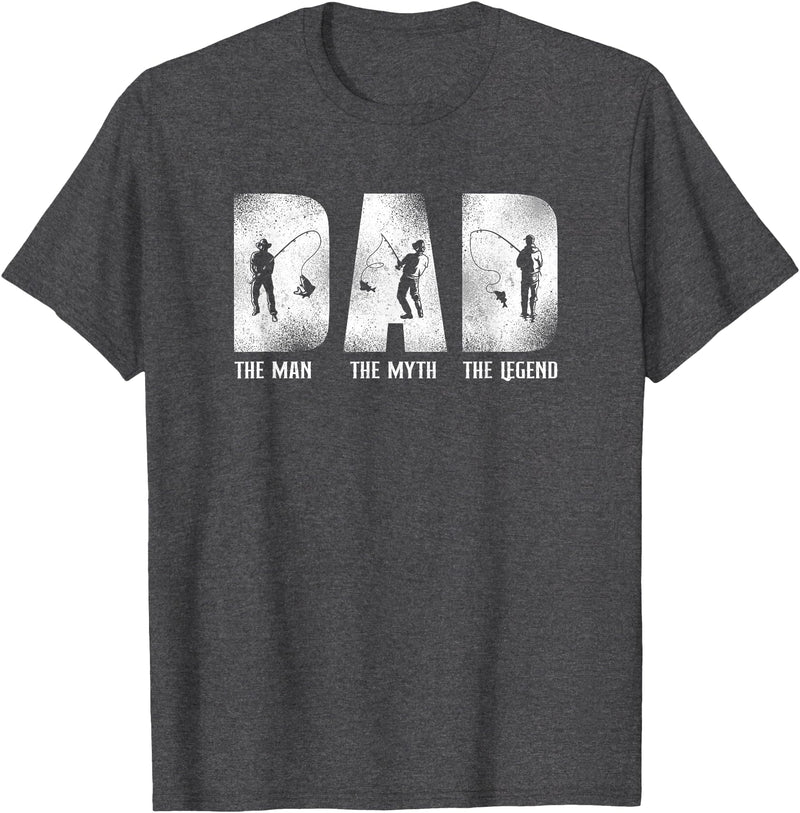 Fishing Fisherman Fisher HD0 Fishing Dad Father T-Shirt - Dark Heather Grey