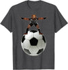 Behrbones Clothing Bear Goalie On Soccer Ball - by Behrbones T-Shirt - Dark Heather Grey