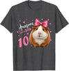 Funny Guinea Pig Birthday Party Girls 10 Years Old Guinea Pig Birthday for Girls 10th Bday T-Shirt - Dark Heather Grey