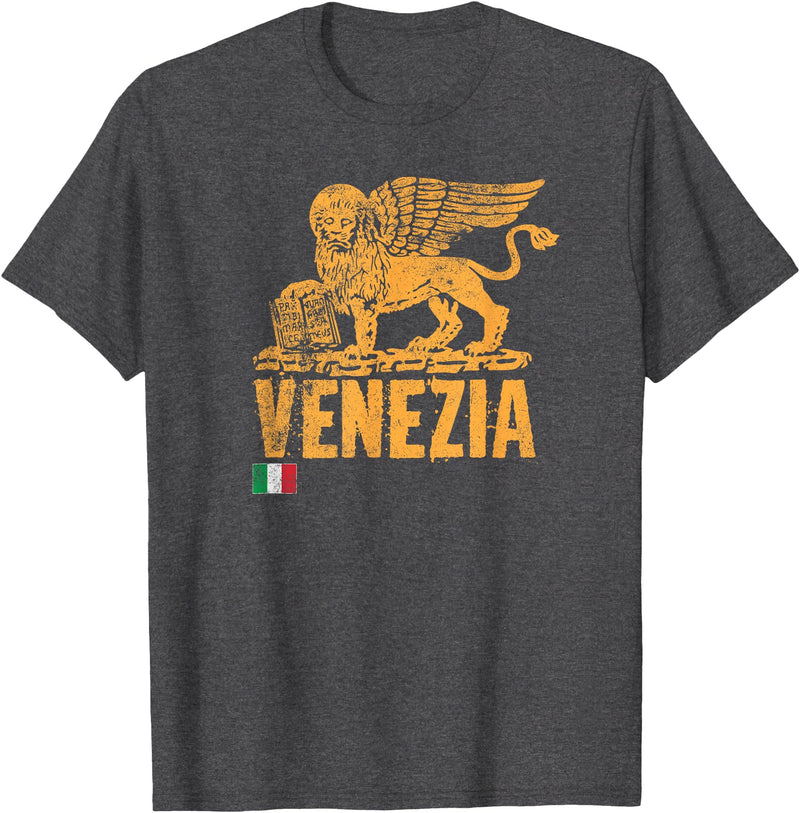 T-ShirtManiak Venezia Leone San Marco Italian lion Venice Italy Italy T-Shirt - Dark Heather Grey