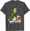 zainjr Christmas Christmas Guinea Pig Pajama xmas santa hat tree kids girls T-Shirt - Dark Heather Grey