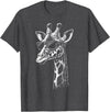 Cool Giraffe Safari Wildlife Giraffe Sunglasses T-Shirt - Dark Heather Grey