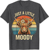 Just A Little Moody Funny Cow Tee Highland Cow Vintage Flower Funny Farm Farmer T-Shirt - Dark Heather Grey