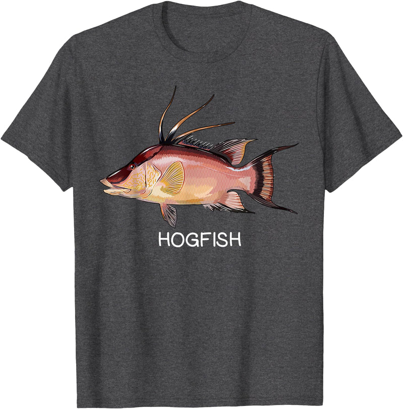 Hogfish Gift Co. Hogfish Saltwater Game Fish T-Shirt - Dark Heather Grey