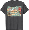 Mel & Bear Treasure Map Ship Sharks Pirates & Skulls Shirt Boys Kids T-Shirt - Dark Heather Grey