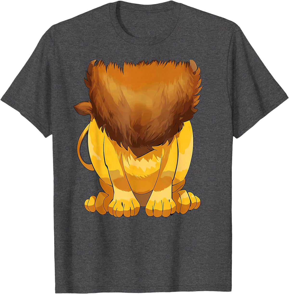 Lion Lazy Halloween costumes Lion Body Halloween Costume T-Shirt - Dark Heather Grey