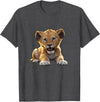 Lion Cubs Cute Lion Shirt Lions Lovers Gifts Lion Cub Angry Lion Lovers Lion Shirt Boys Girls Male Lions T-Shirt - Dark Heather Grey