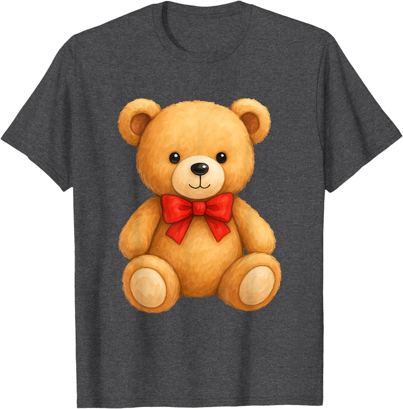Teddy Bear Accessories Gifts Women Men Kids Teddy Bear Cute Teddy Bear Lover Illustration Graphic Design T-Shirt - Dark Heather Grey