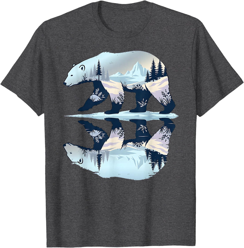 Polar Wildlife Wilderness Lover Polar Bear Arctic Wildlife Nature Animal T-Shirt - Dark Heather Grey