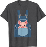Pig Farm Animal Costumes Pig Costume - Funny Farmer, Pocket, Farm, Women, Men, Kids T-Shirt - Dark Heather Grey