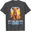 Lions Lion Lovers Shop Just a Girl who loves Lions Lion T-Shirt - Dark Heather Grey