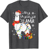 Funny Fa La La Llama Christmas Shirt FA La La Llama Christmas Funny Lllama Lover Xmas Pajamas T-Shirt - Dark Heather Grey