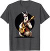 Music Lovers Alpaca Llama playing Guitar Llama playing Electric Guitar, Llama Guitarist T-Shirt - Dark Heather Grey