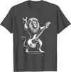 Funny Guitar Lion Lovers Costume for Guitarist Rock n Roll Lion Playing Guitar Funny Men Women Lion T-Shirt - Dark Heather Grey