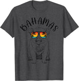 Funny Swimming Pigs It's Better in the Bahamas Bahamas Pig Bahamas Souvenir Family Vacation Trip T-Shirt - Dark Heather Grey