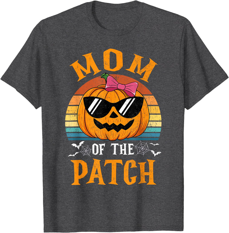 Halloween Pumpkin Patch Family Group Matching Pumpkin Mom Of The Patch Halloween Costume Family T-Shirt - Dark Heather Grey