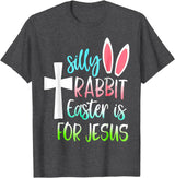 Silly Rabbit Easter Is for Jesus T-Shirt in Dark Heather Grey