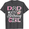 Funny Farm Cow Birthday Girl Matching Dad of The Birthday Girl Farm Cow 1st Birthday Girl T-Shirt - Dark Heather Grey