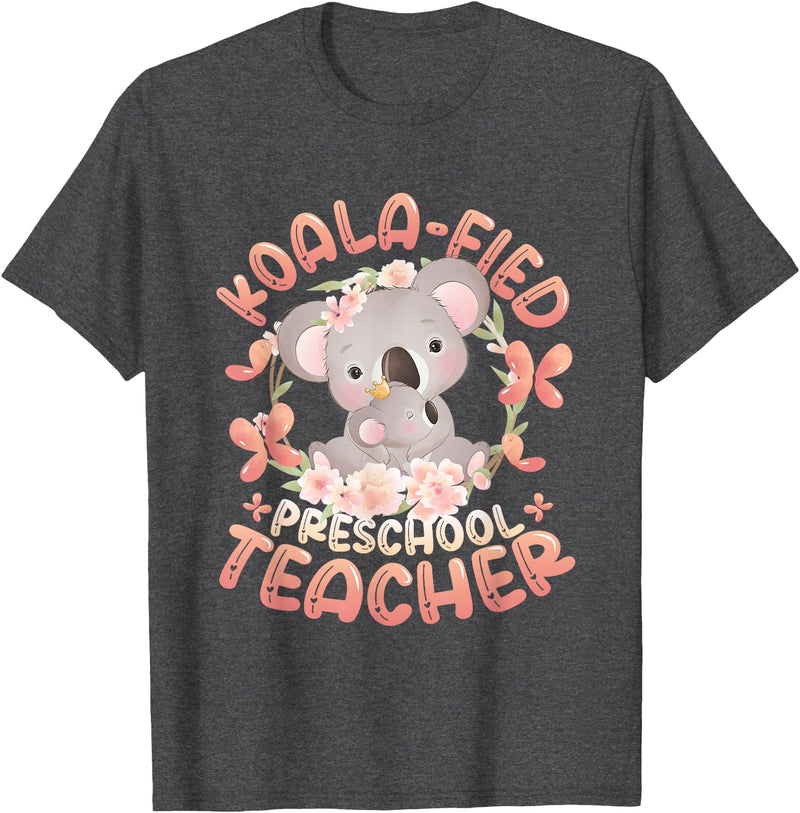 Preschool Teacher Gifts Koala-Fied Koala Proud Preschool Teacher T-Shirt - Dark Heather Grey