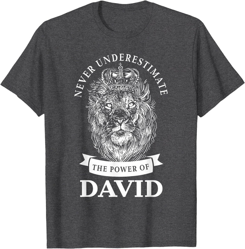 Gifts for David David Gift Name Lion T-Shirt - Dark Heather Grey