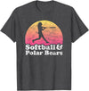 Softball and Polar Bears Apparel Co Softball and Polar Bears Women or Girls Polar Bear T-Shirt - Dark Heather Grey