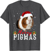 Funny Guinea Pigs Lover T-Shirts Gifts Cute Merry Pigmas Face Mask Funny Guinea Pig Christmas Santa Xmas T-Shirt - Dark Heather Grey