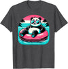 Nerrrdy Pool Party Panda Pink Float Men Women Kids Funny Pool Panda T-Shirt - Dark Heather Grey