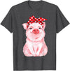 Nettes Schwein mit Kopftuch Komisch vio Cute Pig with Headscarf Funny T-Shirt - Dark Heather Grey