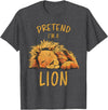 Funny Lions Zoo Safari Sleeping Lion Design Pretend Im A Lion Design Lion Sleeping Zoo Safari Lions T-Shirt - Dark Heather Grey