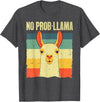 Funny Llama Gift Llama Lover Accessories & Stuff Cool Llama for Men Women No Prob Llama Alpaca Farming Animal T-Shirt - Dark Heather Grey