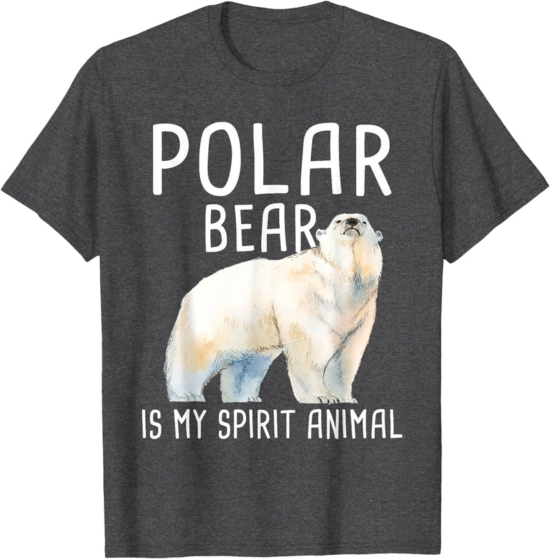 Funny Polar Bear Shirts Polar Bear is My Ghost Animal - Wildlife Lover Zookeeper T-Shirt - Dark Heather Grey