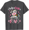Cow Themed Birthday Party Supplies For Girl 5th Holy Cow I'm Five 5 Years Old 5th Birthday Girl Outfit T-Shirt - Dark