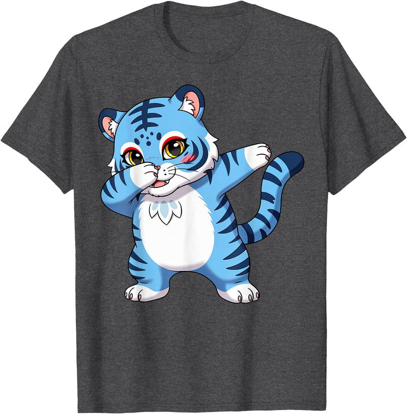 generic Funny Cartoon Korean Tiger for Youth Toddler Kids Boys Girls T-Shirt - Dark Heather Grey