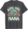 Vintage Reel Cool Nana Fishing Lovers Mothers Day Reel Cool Nana Fishing Vintage Tees Women Men Father's Day T-Shirt - Dark Heather Grey