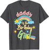 Birthday Girl Rainbow Matching Family Daddy Of The Birthday Girl Llama Matching Family T-Shirt - Dark Heather Grey