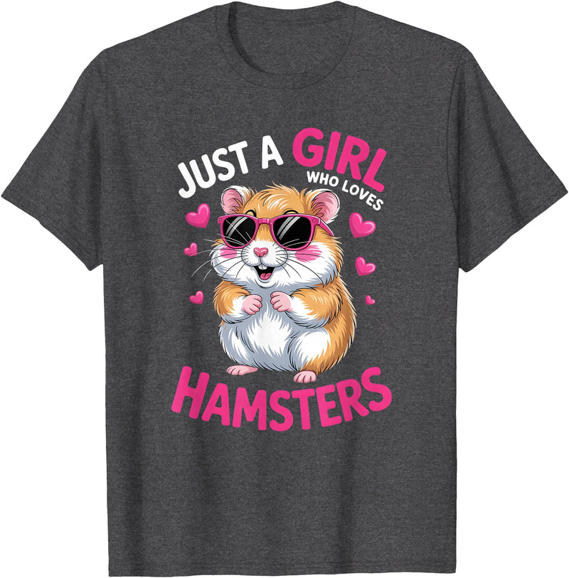 Girls Hamster T-Shirt - Dark Heather Grey