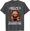 Funny Bear Shirt I Can't Go to Hell The Devil Still Has A Restraining Order T-Shirt - Dark Heather Grey