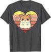 Cute Hamster Design Retro Heart Shape Vintage T-Shirt - Dark Heather Grey